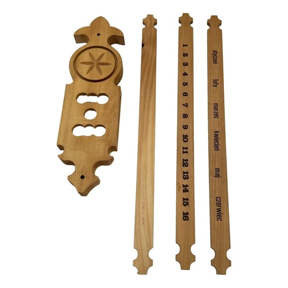 Perpetual Calendar Polish Wood Carpentry Handmade Poland Month Day Date - Picture 6 of 8